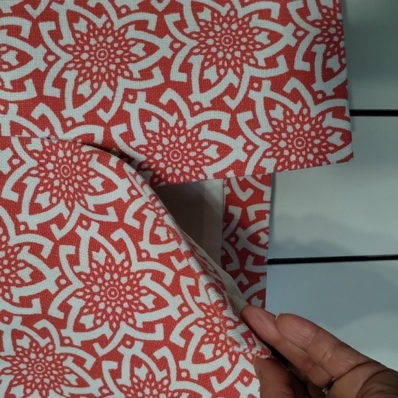 J. Crew Factory Pencil Skirt Size 2 Pink White Star Pattern Cotton - Picture 3 of 11